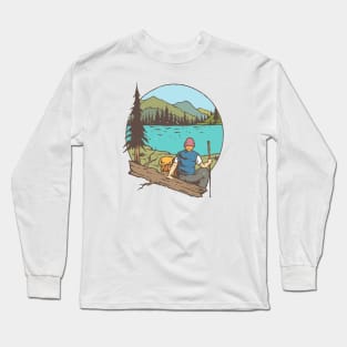 Hike Mountain Lake Rest Tshirt Long Sleeve T-Shirt